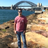 Standing infront of the Sydney Harbour Bridge
