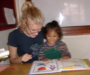 Teaching kids in Nepal