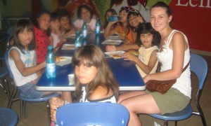 Romania childcare volunteer with children