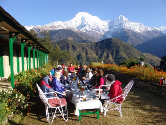 Trekking lunch stop in Nepal