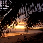 The sun sets over the sea in Costa Rica