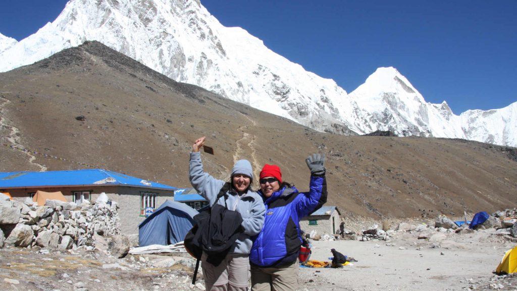 Getting ready for a day of trekking