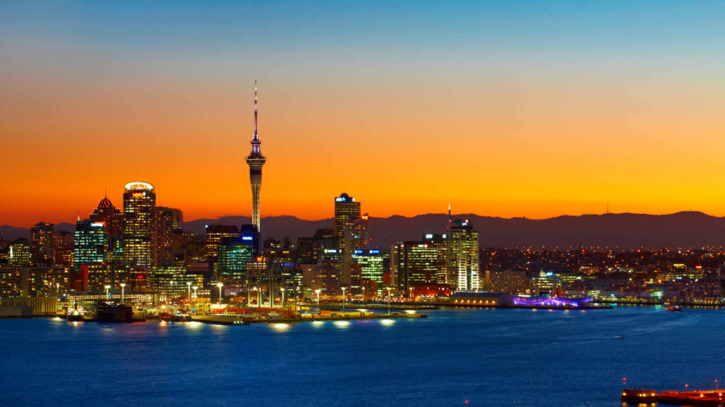 Sunset view of Auckland