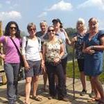 Oyster's over 40s group pose for a phot at the elephant conservation project in Laos