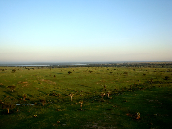 Taking a hot air balloon ride on safari in Uganda