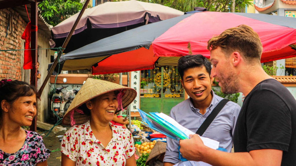 Practicing Vietnamese with the locals