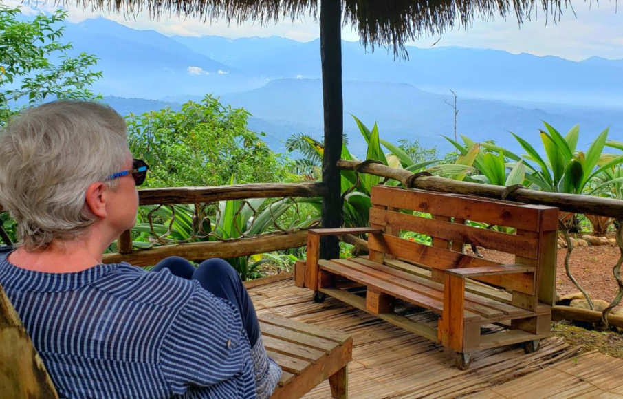 Looking out over the view at a reserve in Ecuador