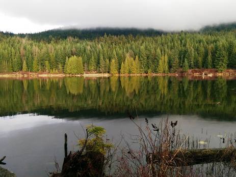 Lost lake in whistler with reflection