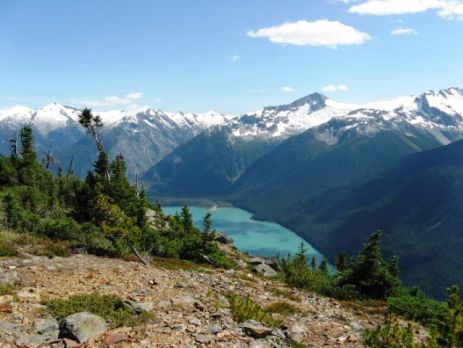 Whistler summer view of the landscape with lake below