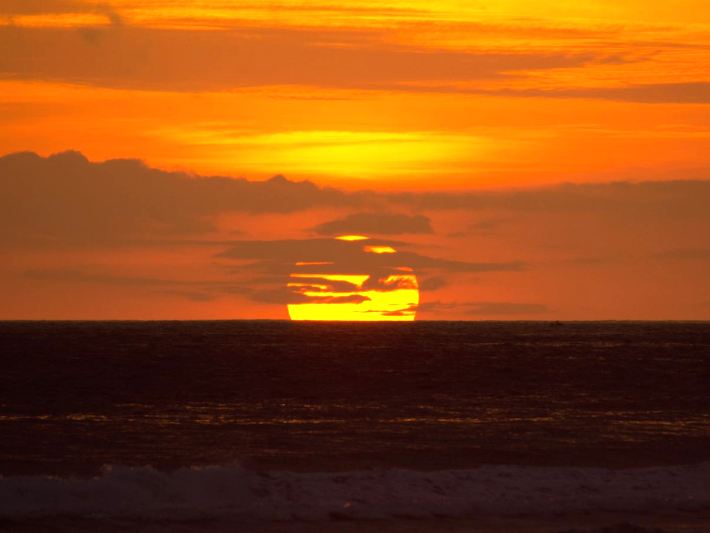 The sun sets over the sea in Costa Rica