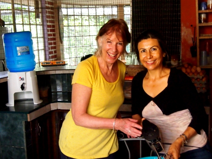 Diana and Lizeth at the monkey sanctuary in Ecuador