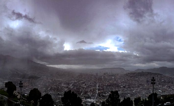 A moody sky over Quito