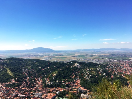 Brasov view in Romania with blue sky