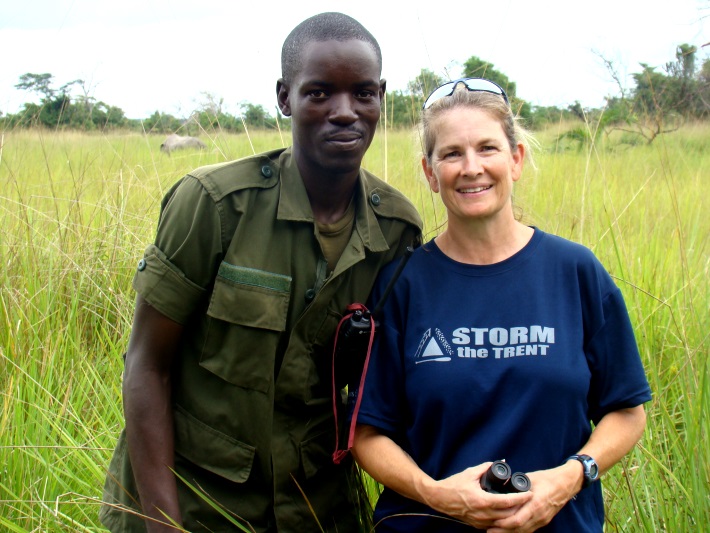 Mandy and a ranger out on the monitoring duty