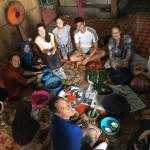 Volunteers eat with local families in Borneo