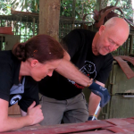 Volunteers are working hard to make enrichments for the sun bears in Borneo