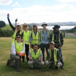 Conservation volunteers in Australia celebrate their work well done