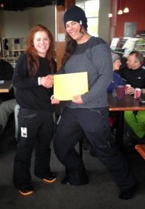 Hannah receiving her CASI Level 2 at Marmot Basin