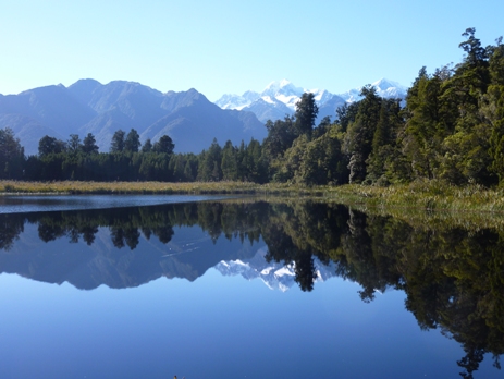 Reflections at Lake Matheson, New Zealand