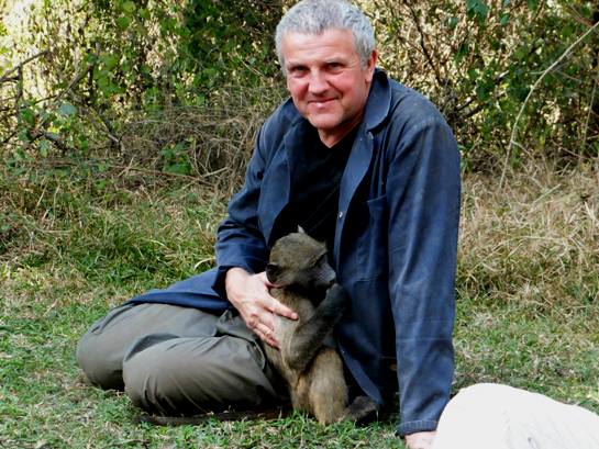 A volunteer at the monkey rehabilitation centre in South Africa