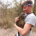 Volunteer with monkeys