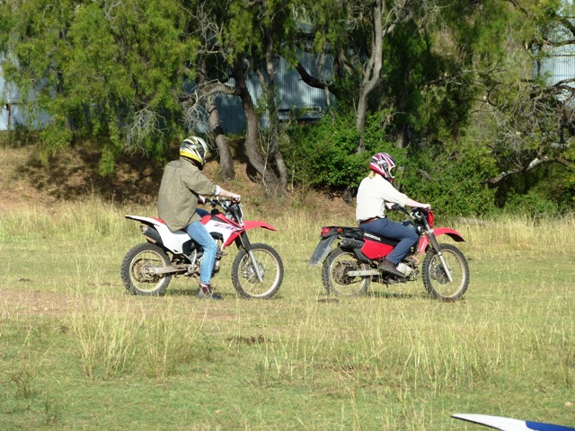 Trying dirt biking