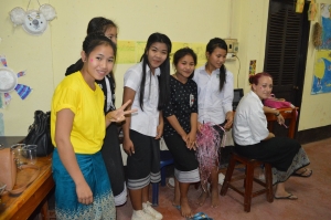 Volunteer teaching in Laos