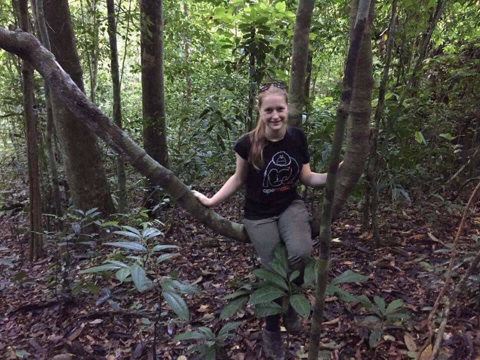 Jessica on a jungle swing