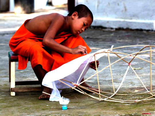 monk in laos